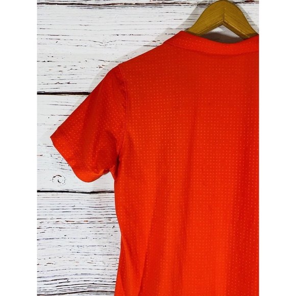 Nike Golf Tour Performance Dri-Fit Golf Shirt Womens Sz MedIum Red Orange Collar - Picture 9 of 12